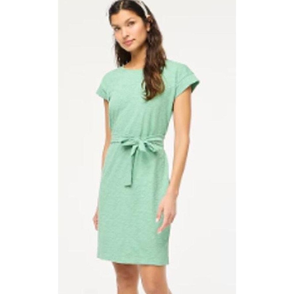 J Crew Short Sleeve Tie Waist Tee Shirt Dress - Picture 2 of 11